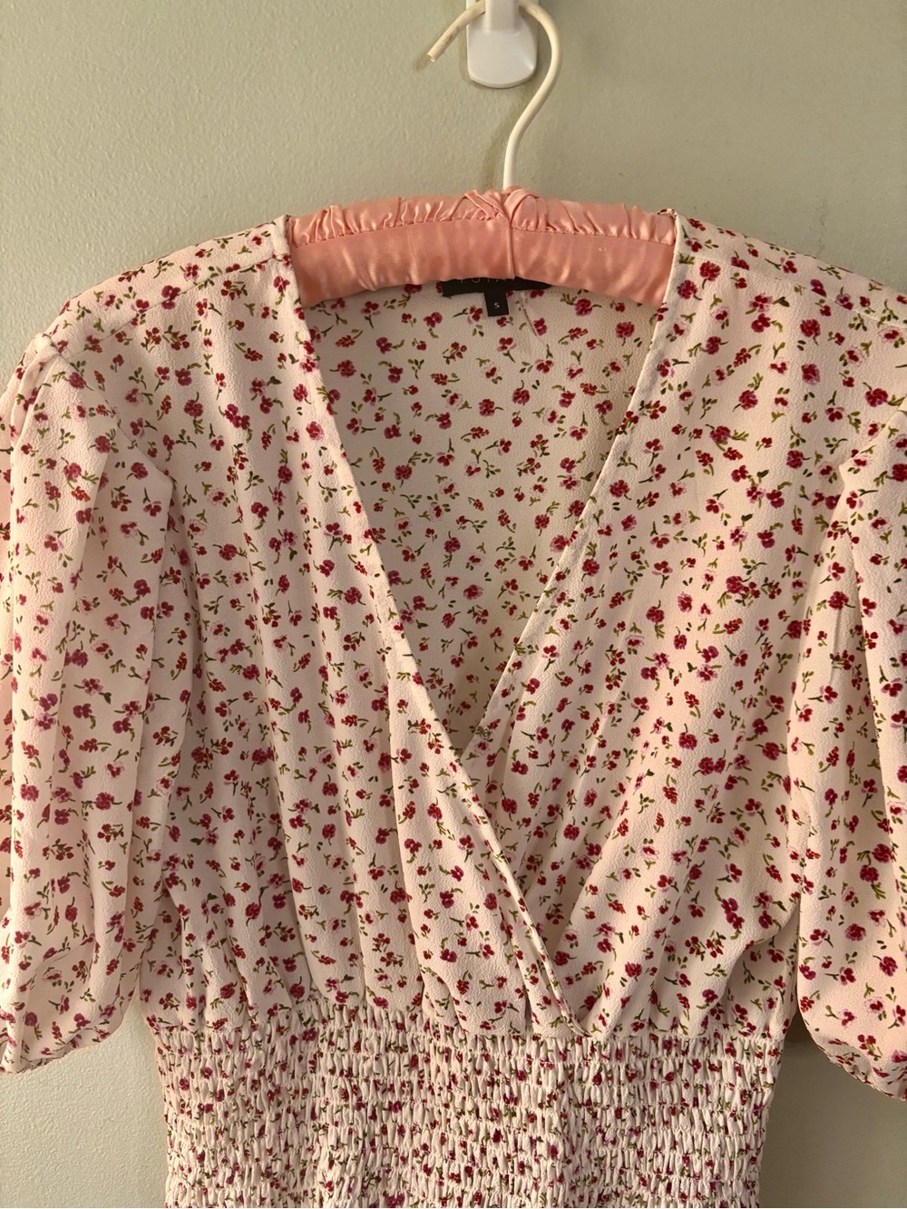 1. STATE Floral Puff Sleeve Blouse Smocked Waist SZ S Coquette - Picture 3 of 6